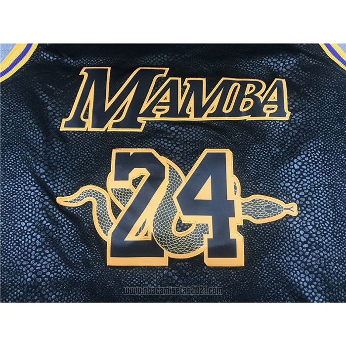 Camiseta Los Angeles Lakers Kobe Bryant #24 8 Black Mamba Negro